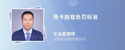 微卡超载处罚标准